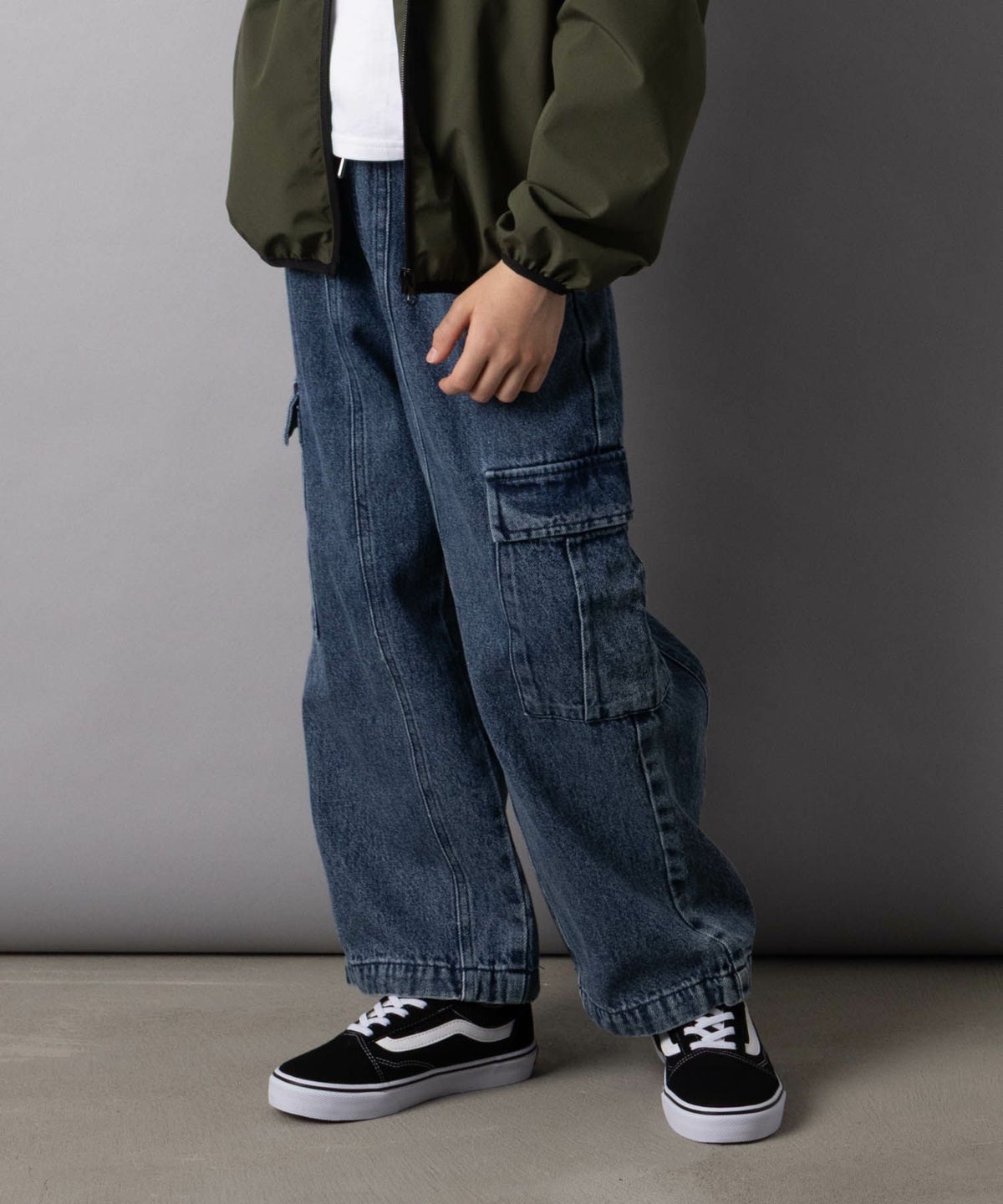 NAVY デニムカーゴパンツ キッズ