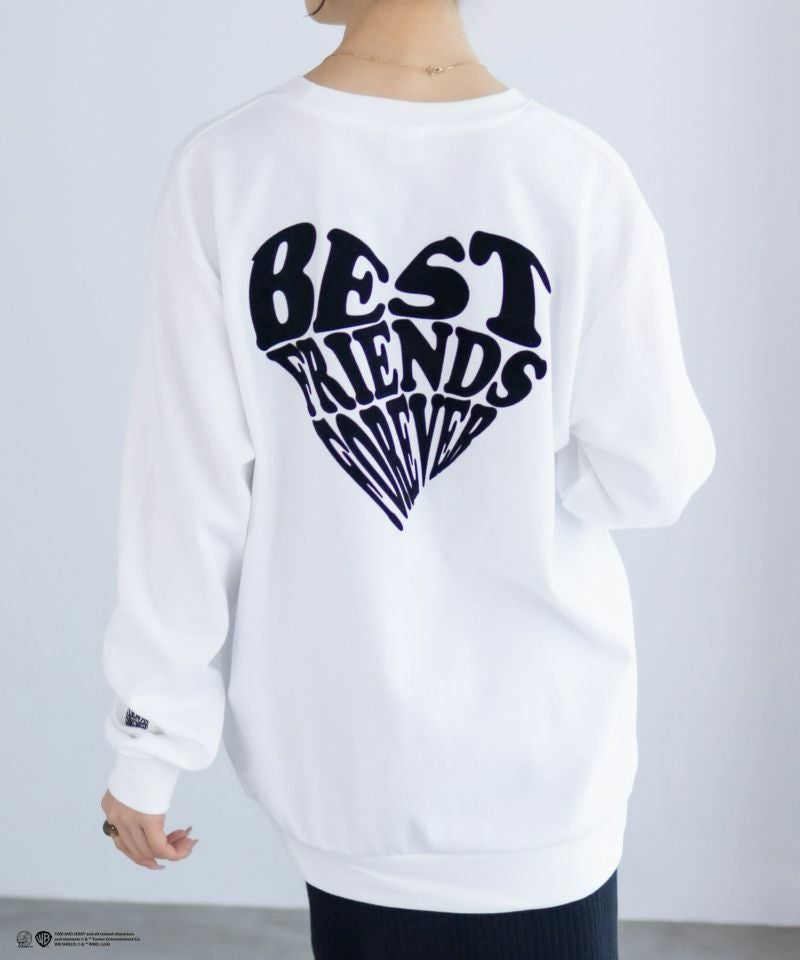 Tom and Jerry ポンチ素材 バックロゴフロッキートレーナー メンズ商品画像-4