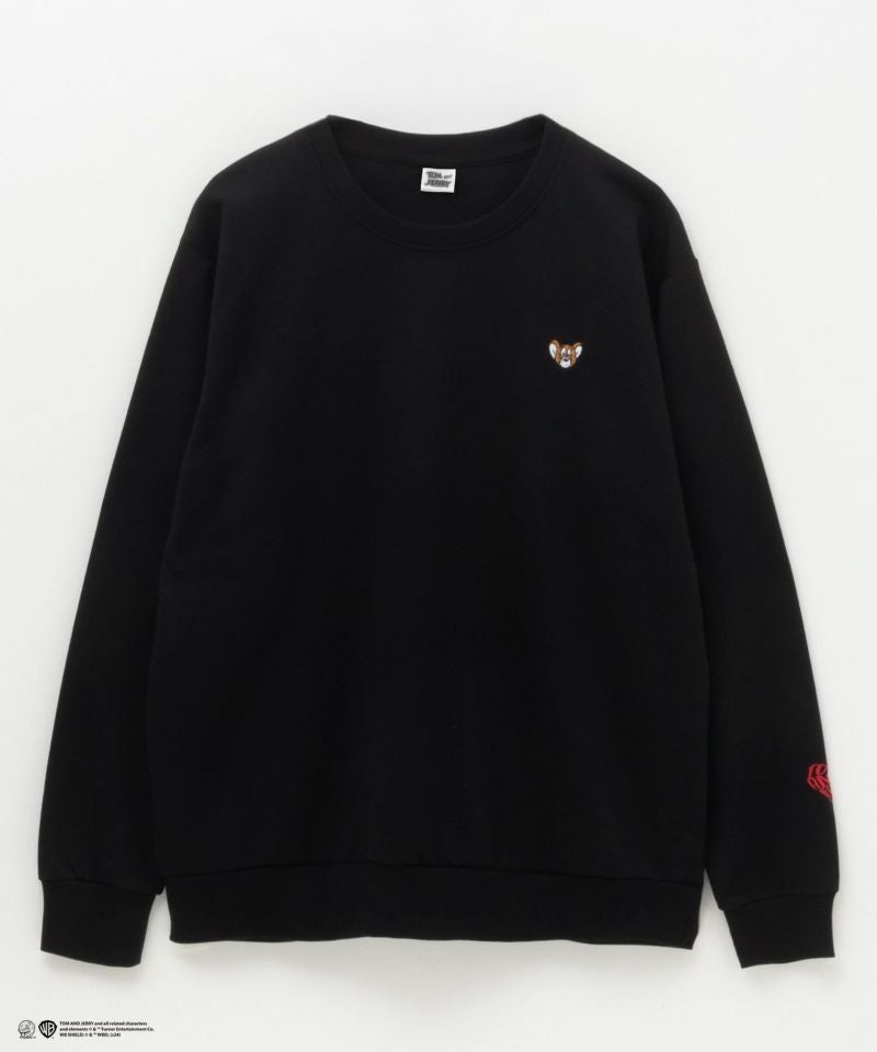 Tom and Jerry ポンチ素材 バックロゴフロッキートレーナー メンズ