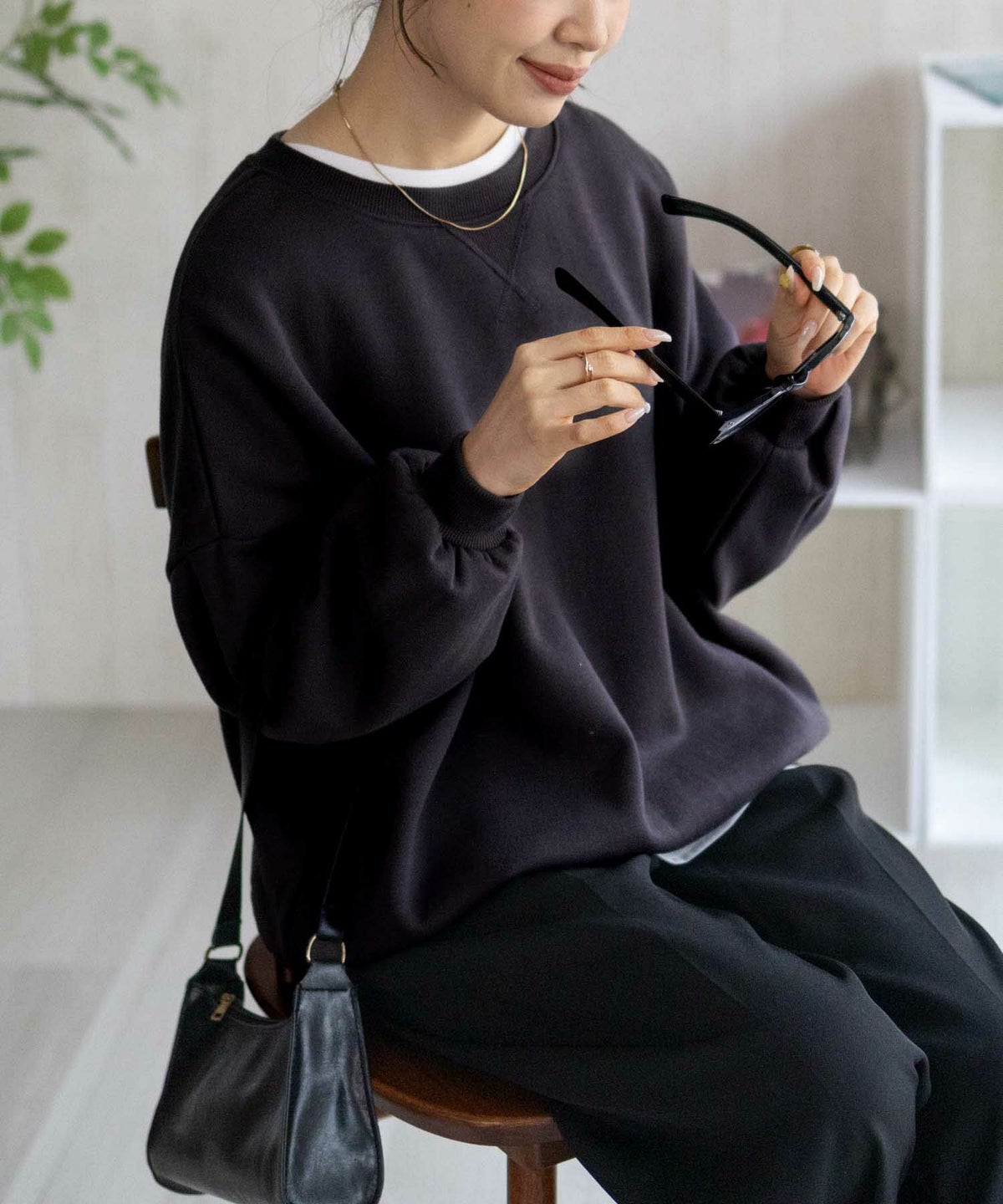 nAvy ガセットトレーナー レディース