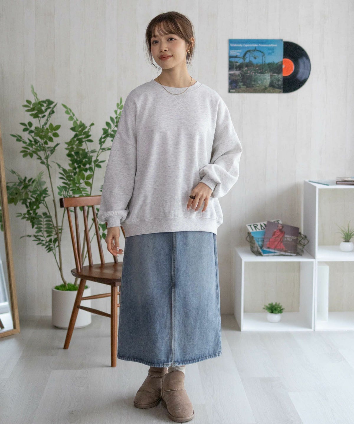 nAvy ガセットトレーナー レディース