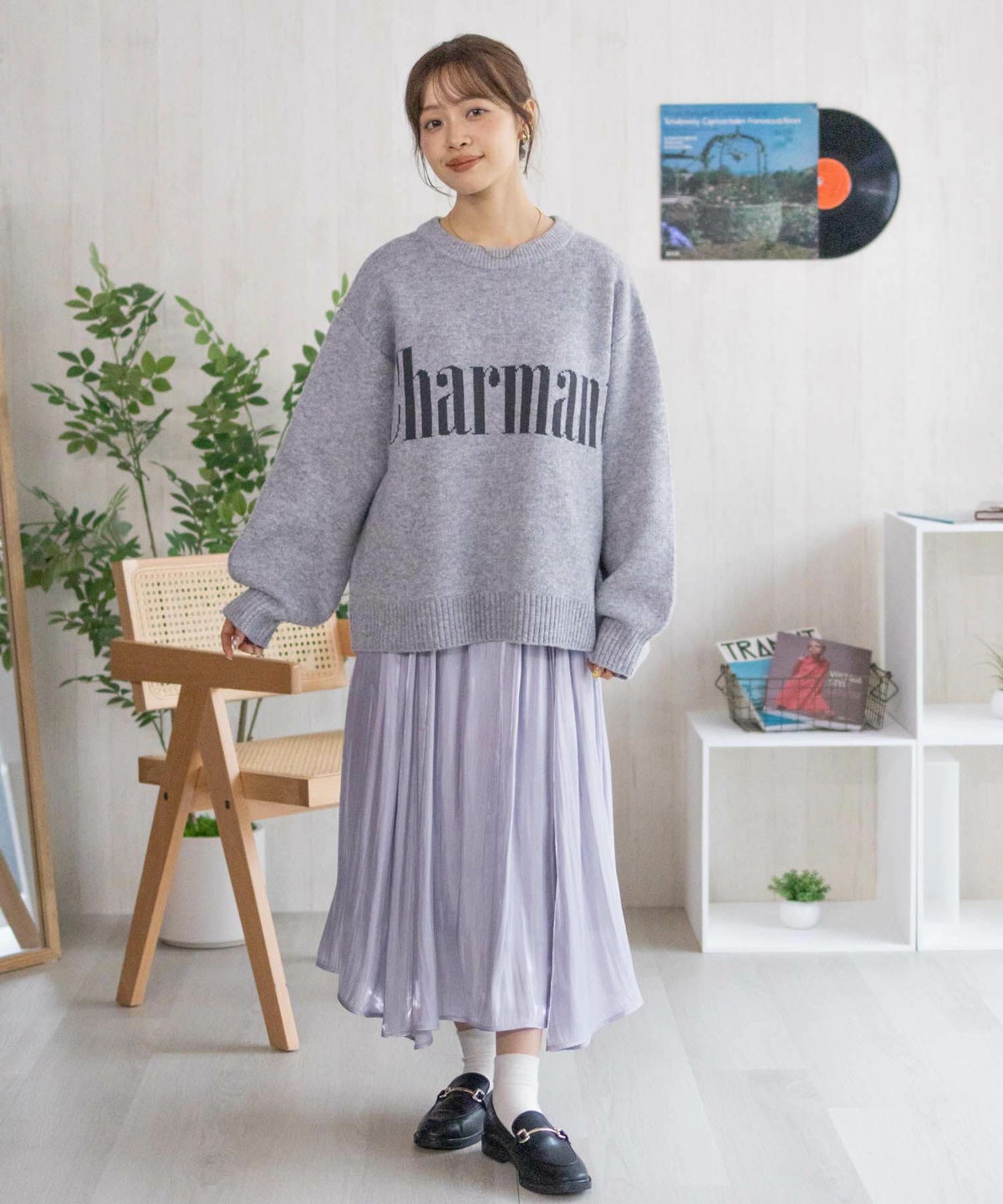 NAVY ロゴメッセージニット レディース