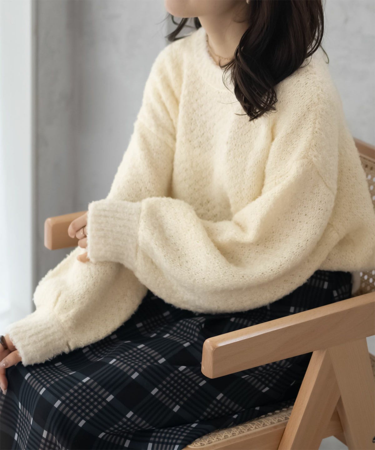 HusHusH ツイード柄ニットプルオーバー レディース