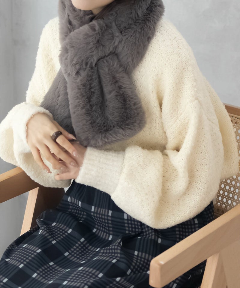 HusHusH ツイード柄ニットプルオーバー レディース商品画像-6