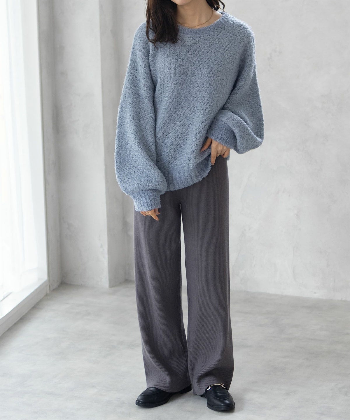 HusHusH ツイード柄ニットプルオーバー レディース