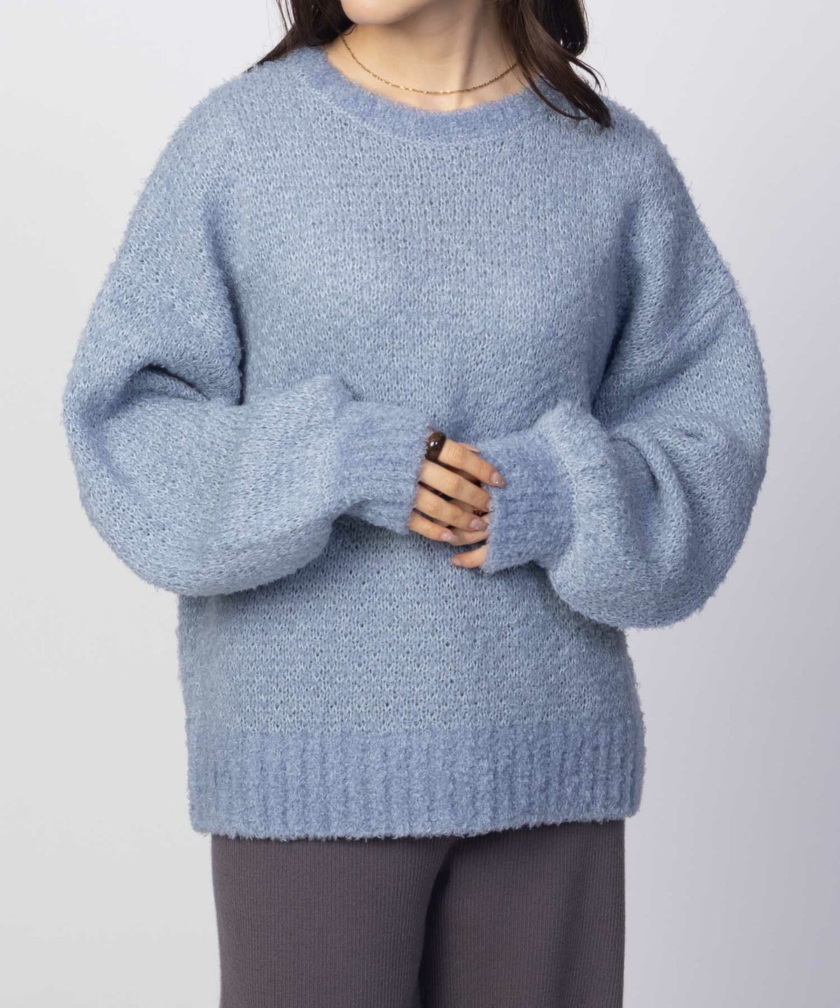 HusHusH ツイード柄ニットプルオーバー レディース