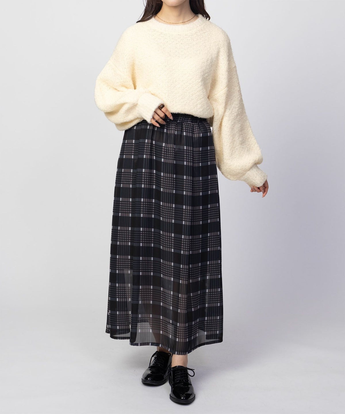 HusHusH ツイード柄ニットプルオーバー レディース