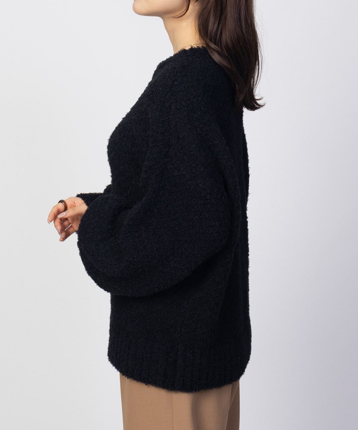 HusHusH ツイード柄ニットプルオーバー レディース