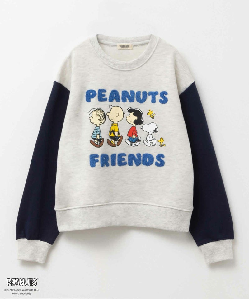 PEANUTS SNOOPY 袖配色トレーナー キッズ商品画像-1