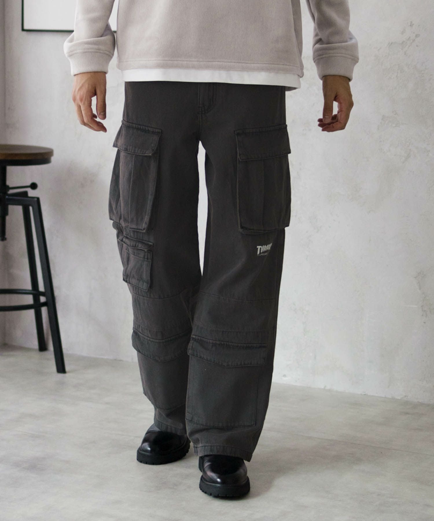 THRASHER 9ポケットデニムカーゴパンツ メンズ