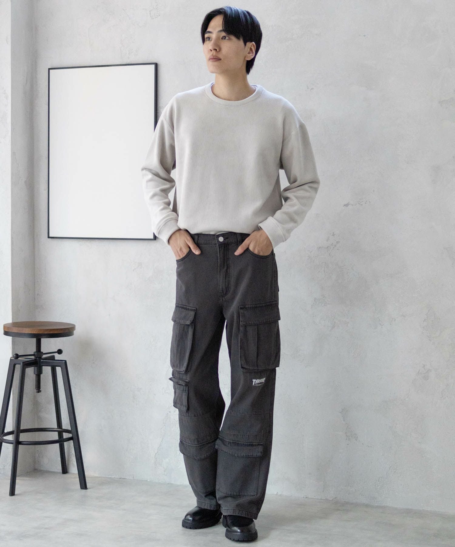 THRASHER 9ポケットデニムカーゴパンツ メンズ