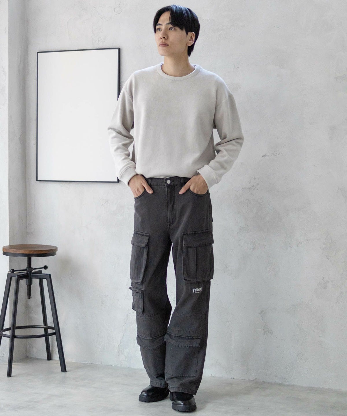 THRASHER 9ポケットデニムカーゴパンツ メンズ