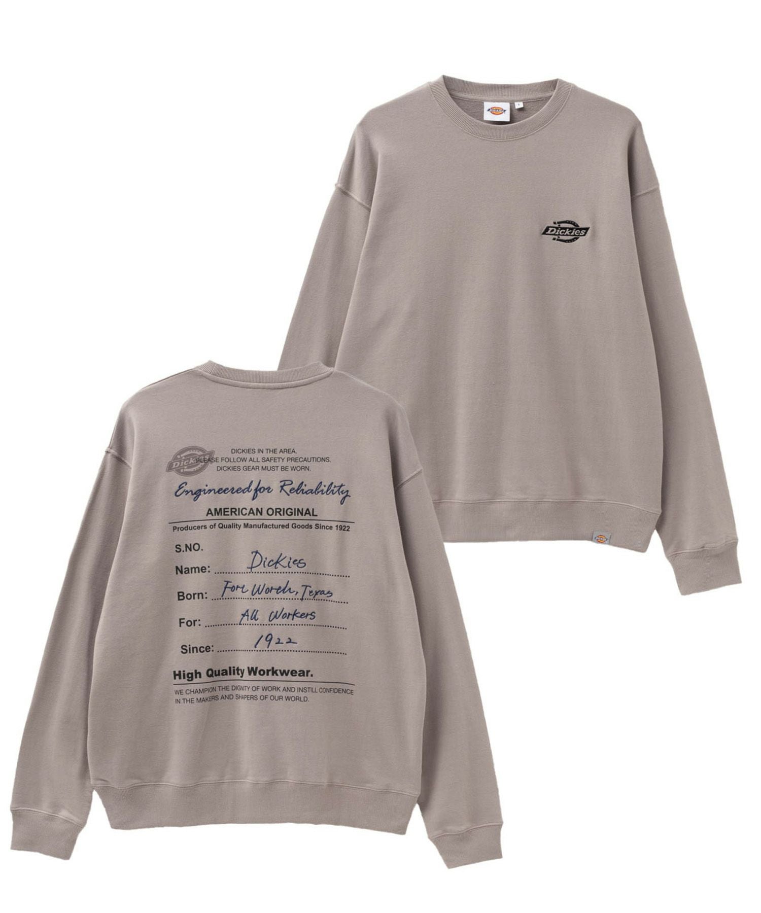 Dickies 裏毛刺繍クルーネック メンズ