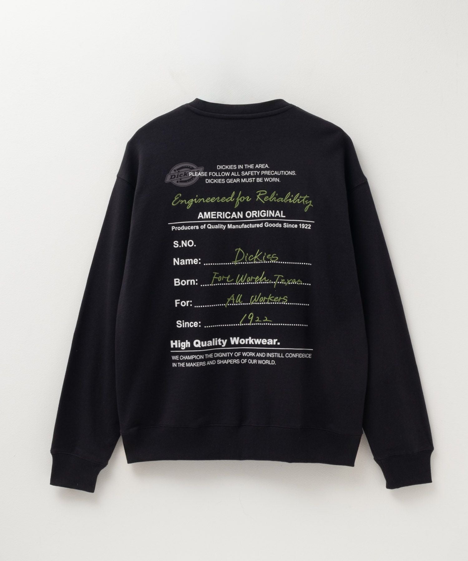 Dickies 裏毛刺繍クルーネック メンズ