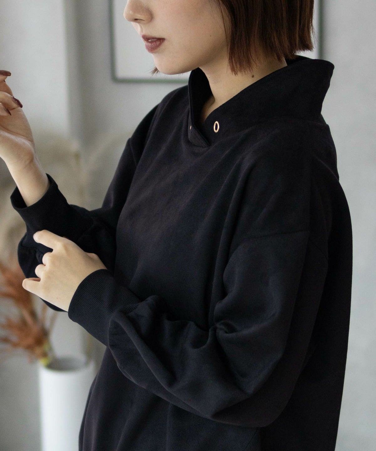 HusHusH カットスエードハイネック レディース