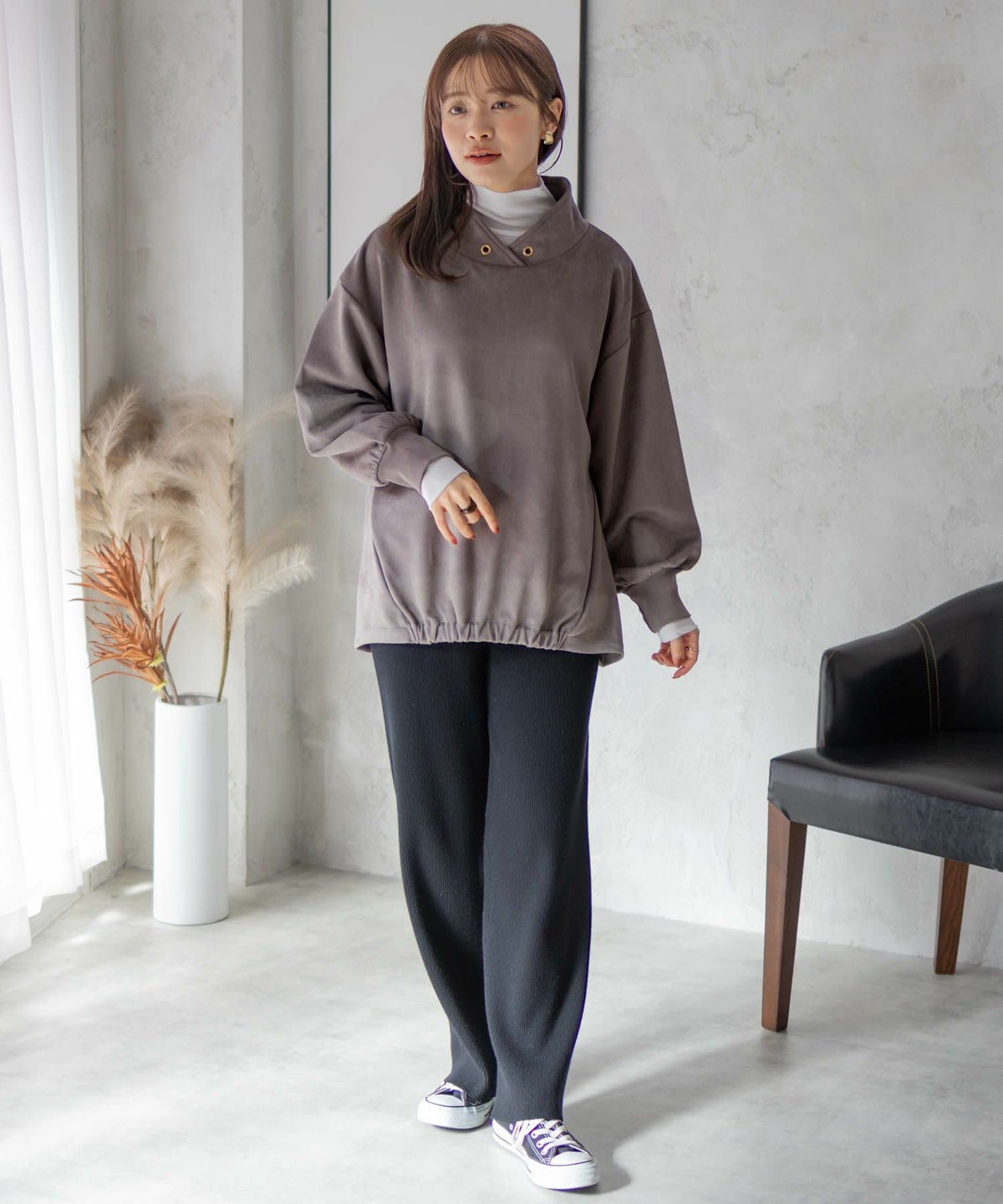 HusHusH カットスエードハイネック レディース