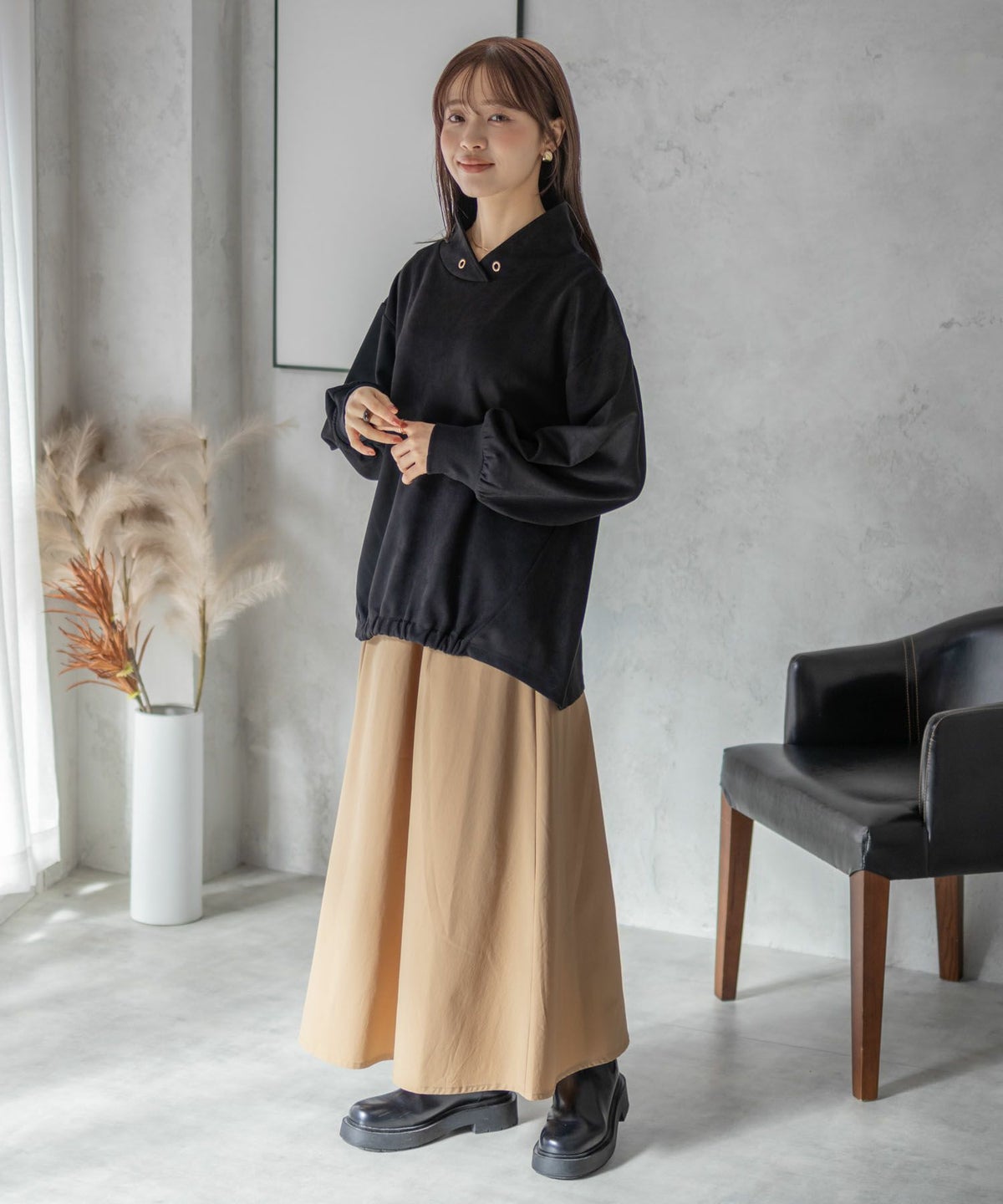 HusHusH カットスエードハイネック レディース