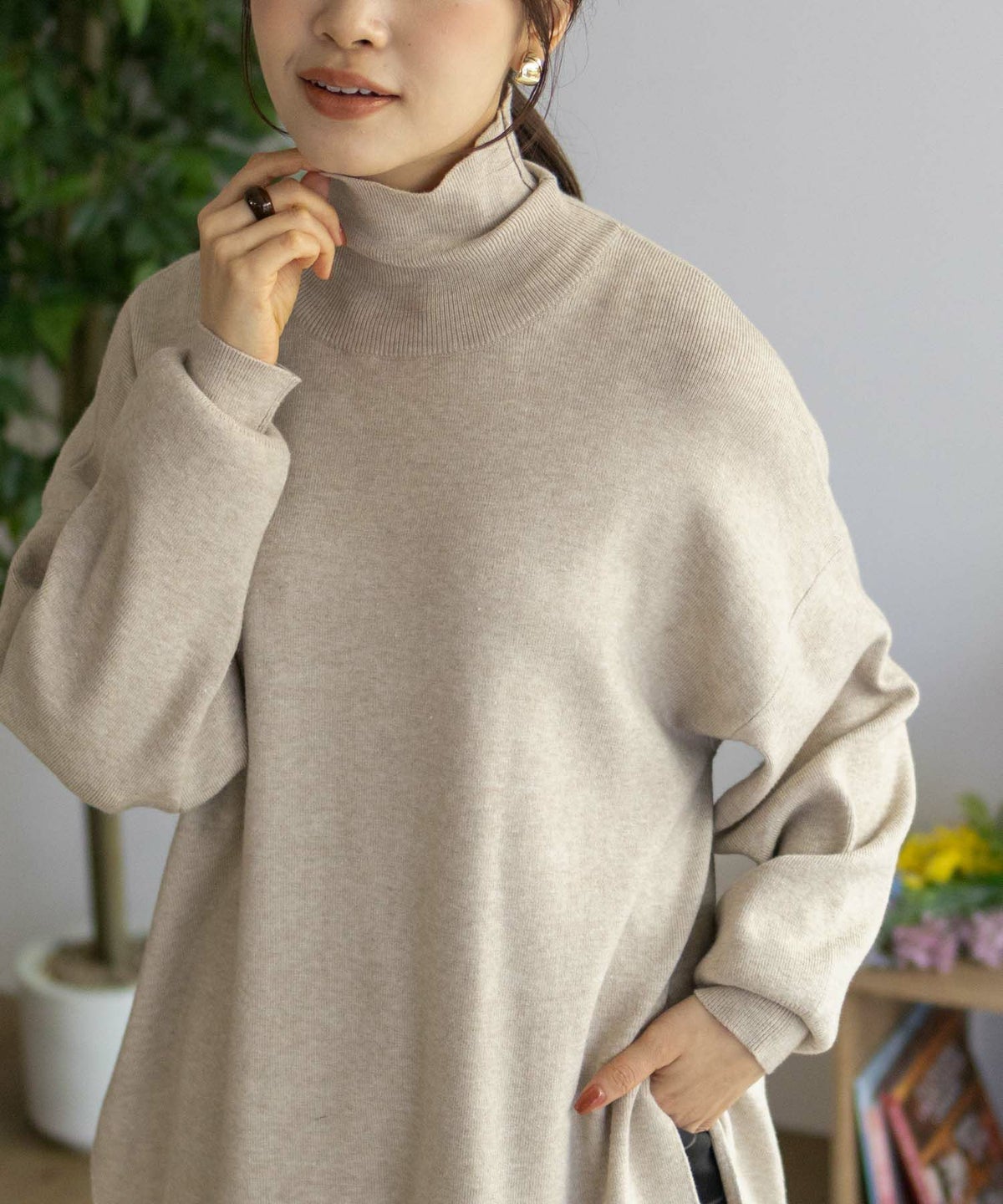 HusHusH リブタートルネック レディース