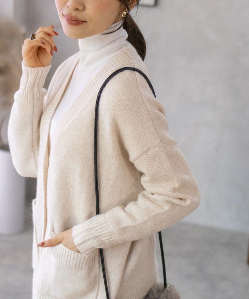 [期間限定knit]HusHusH  杢ロングカーディガン レディース商品画像-4