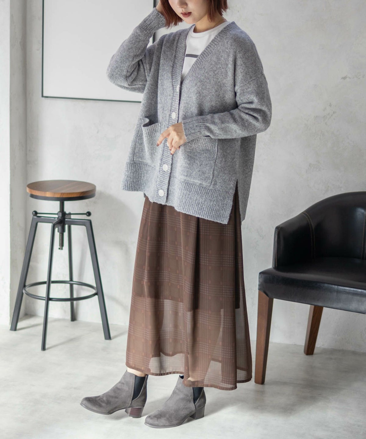 HusHusH 杢ロングカーディガン レディース