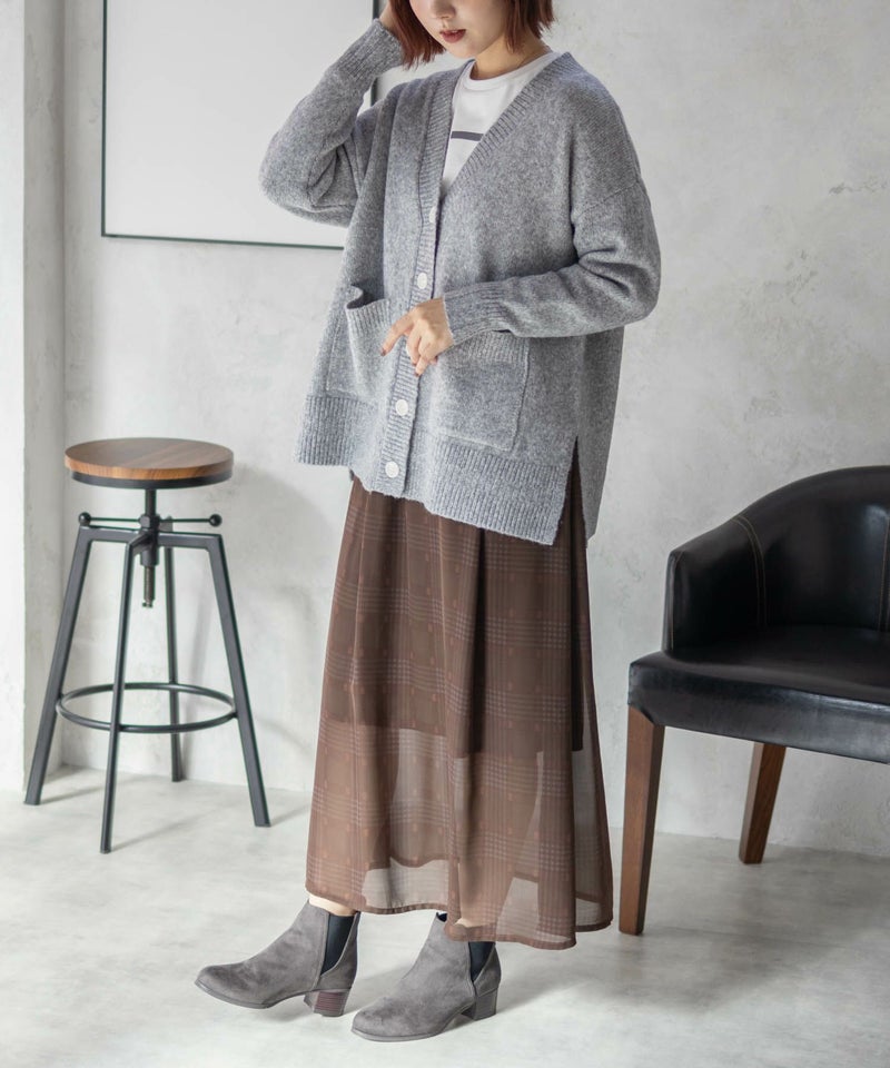 [期間限定knit]HusHusH  杢ロングカーディガン レディース商品画像-21