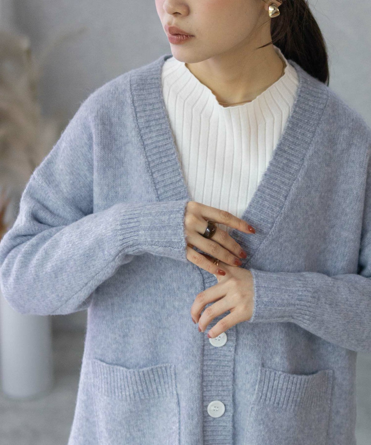 HusHusH 杢ロングカーディガン レディース