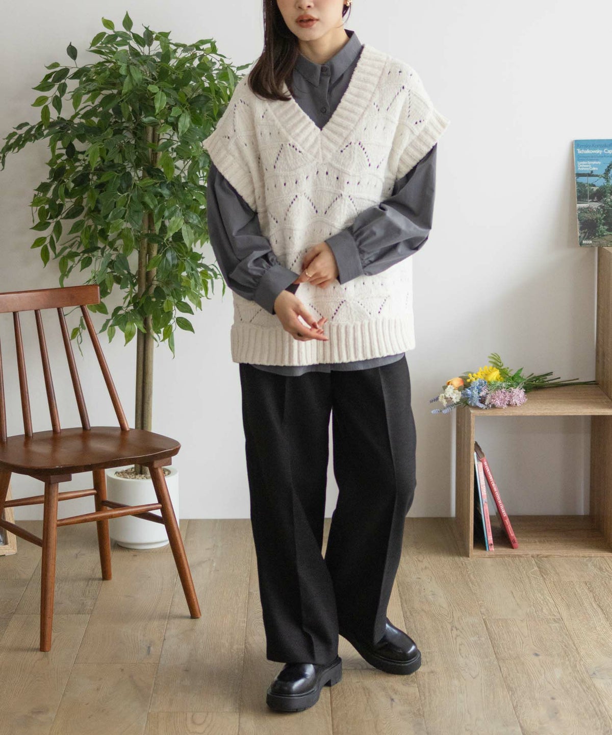 HusHusH タックセミワイドパンツ レディース