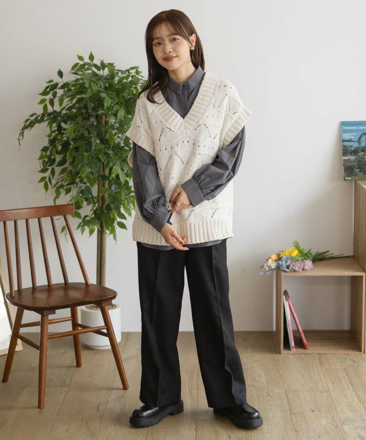 HusHusH タックセミワイドパンツ レディース