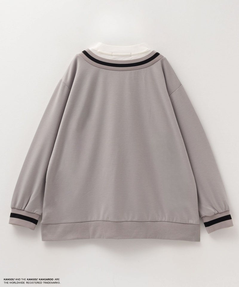 KANGOL  ポンチ素材 フェイクレイヤードトレーナー キッズ商品画像-2