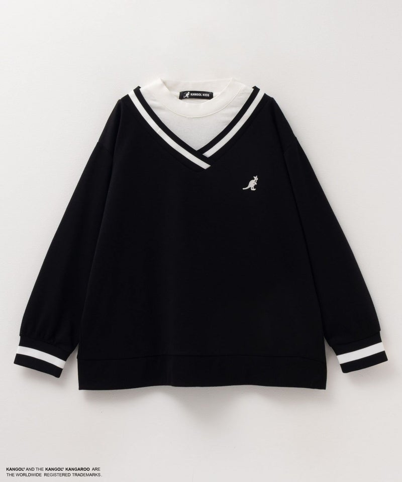 KANGOL  ポンチ素材 フェイクレイヤードトレーナー キッズ商品画像-3