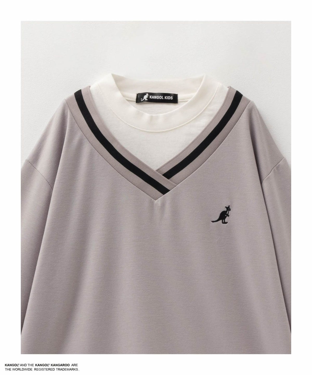 KANGOL ポンチ素材 フェイクレイヤードトレーナー キッズ