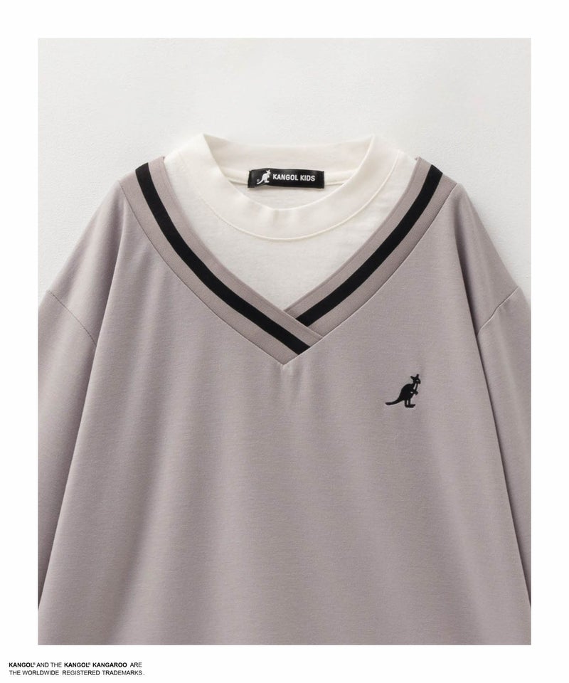 KANGOL  ポンチ素材 フェイクレイヤードトレーナー キッズ商品画像-5