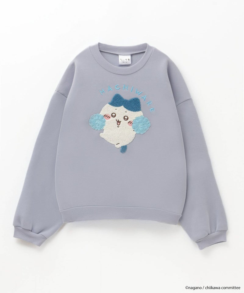 ちいかわ サガラワッペンパイル起毛トレーナー ハチワレ キッズ商品画像-1