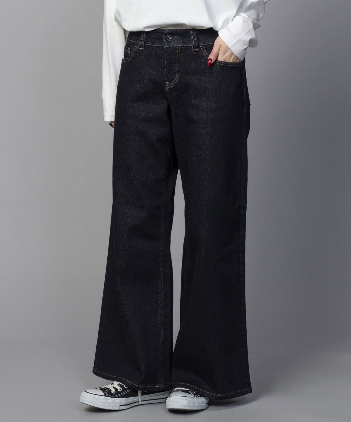 C17 ワイドバギーパンツ レディース