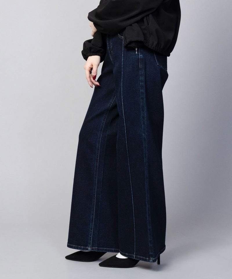 C17  タックワイドバギーデニムパンツ レディース商品画像-5