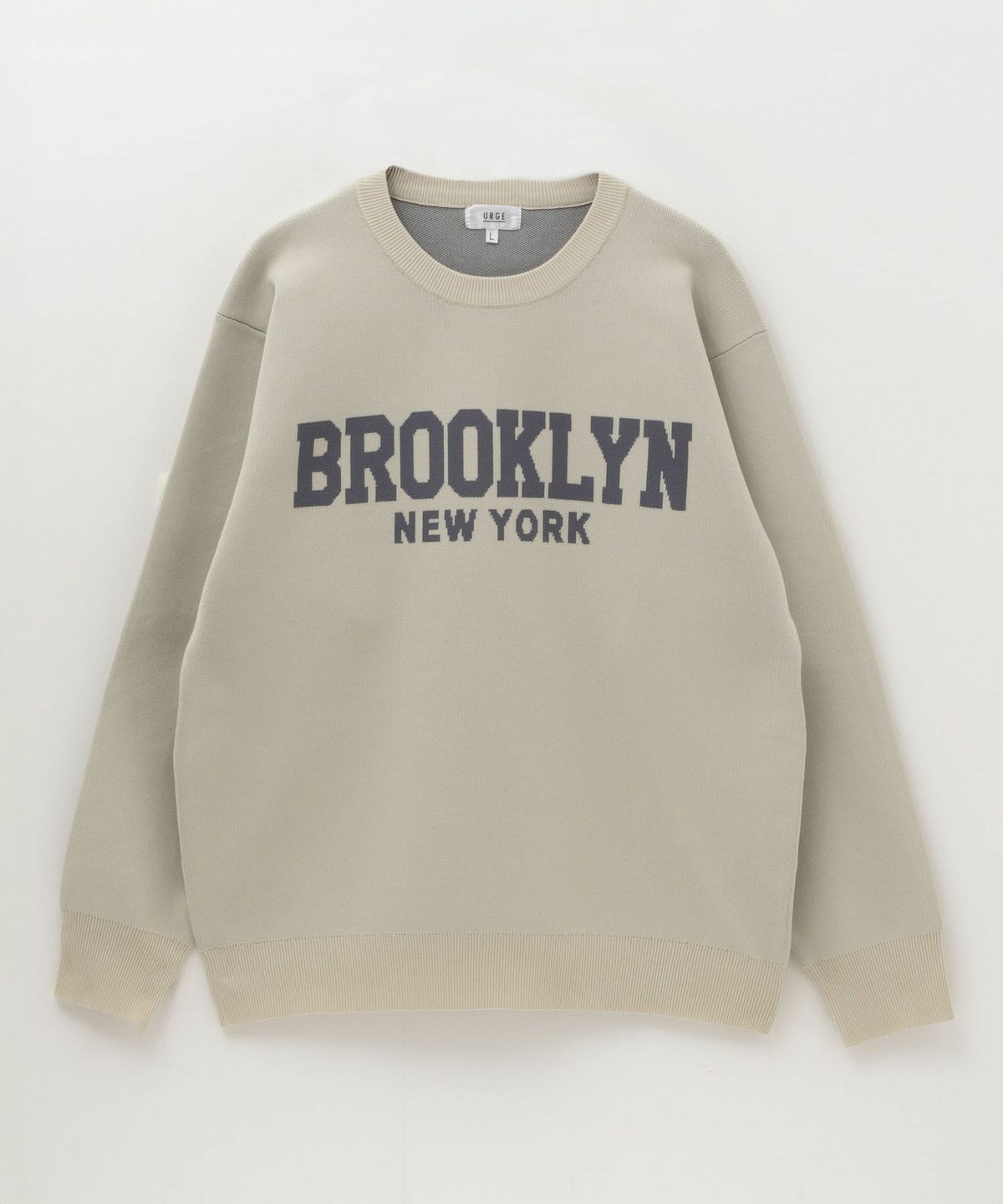 7Gジャガードスウェットライククルーニット メンズ