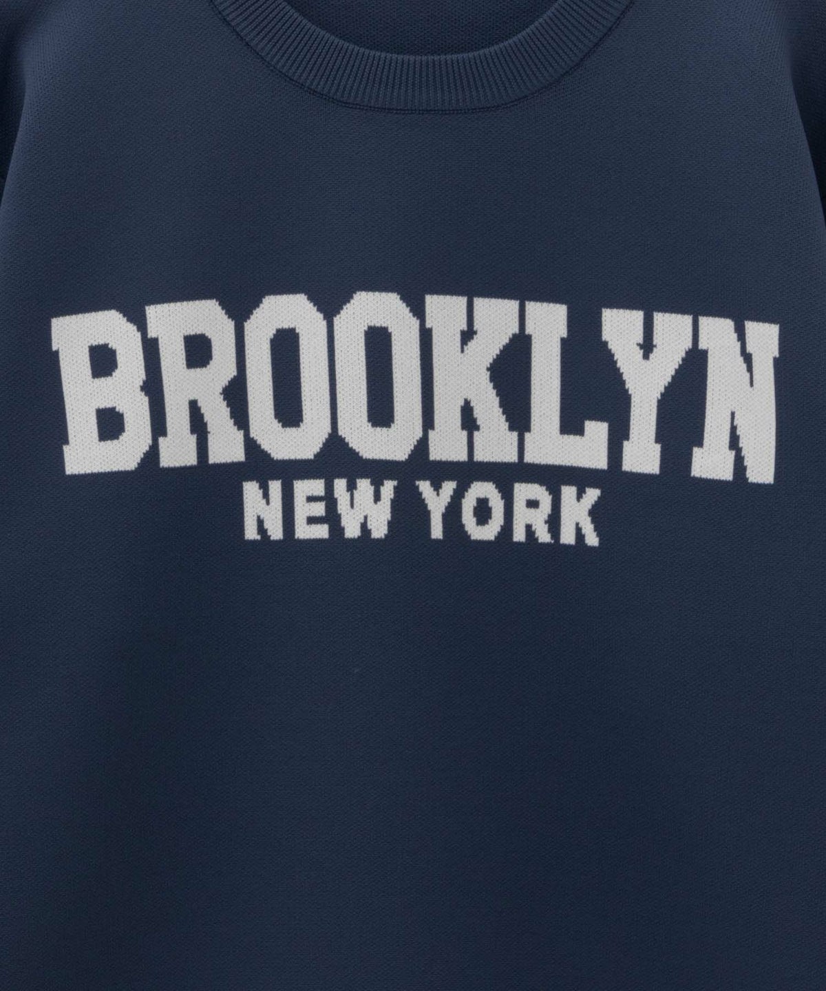 7Gジャガードスウェットライククルーニット メンズ