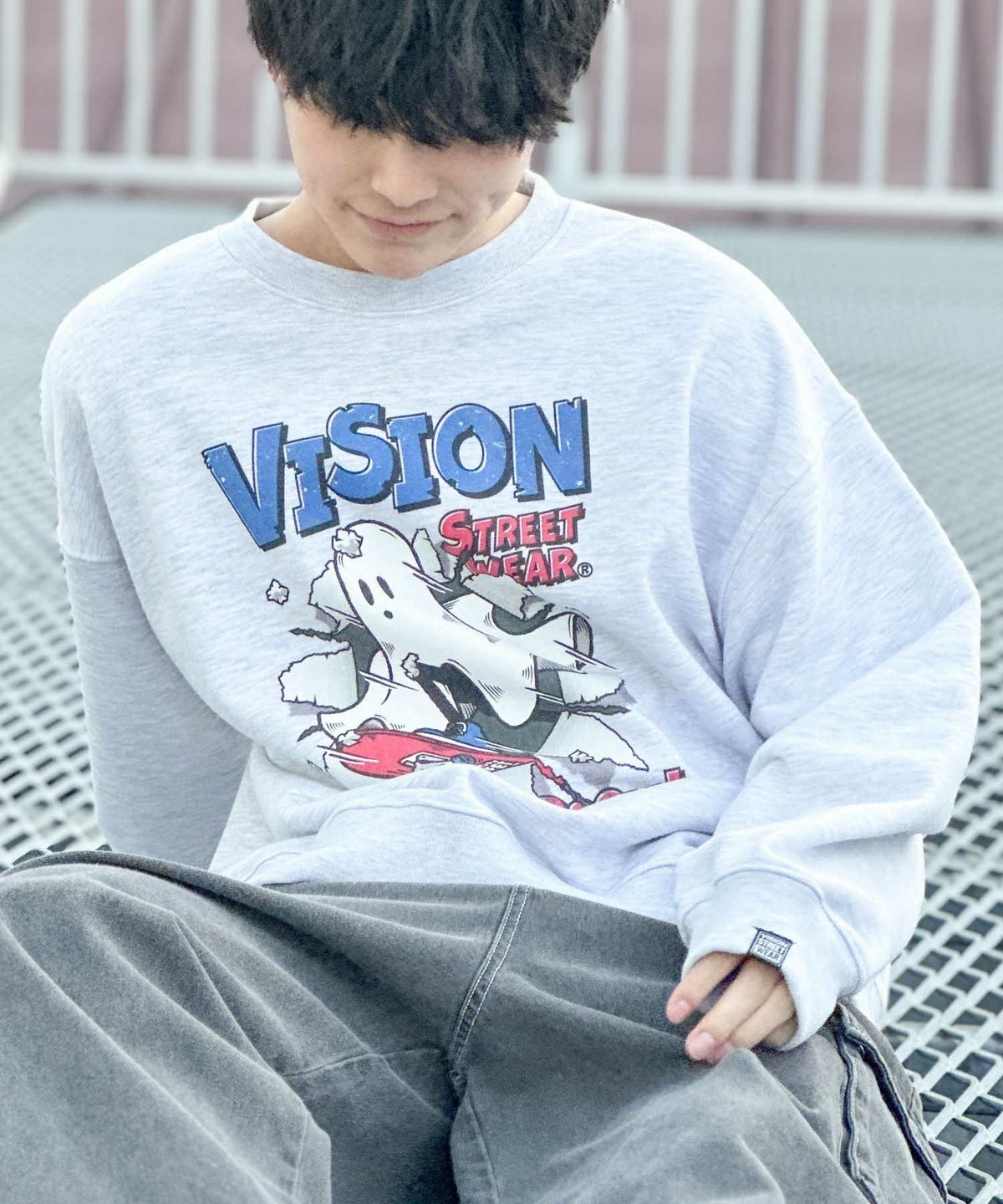 VISION STREET WEAR クラッシュオバケトレーナー メンズ