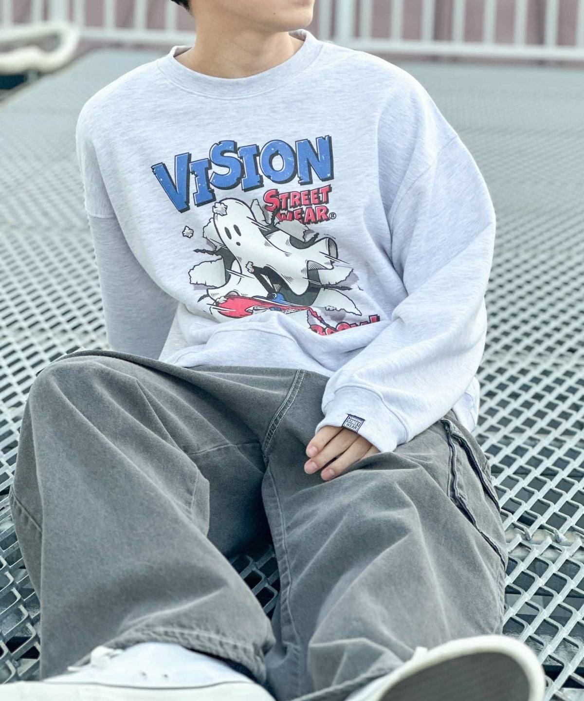 VISION STREET WEAR クラッシュオバケトレーナー メンズ
