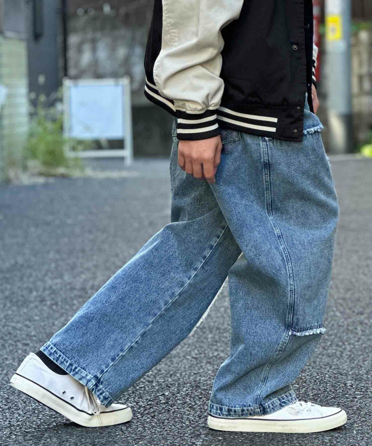  [値下げ]NOBLE PRODUCT ダブルニーデニムパンツ メンズ