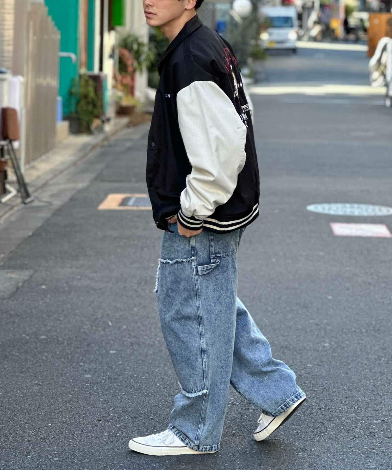 NOBLE PRODUCT ダブルニーデニムパンツ メンズ
