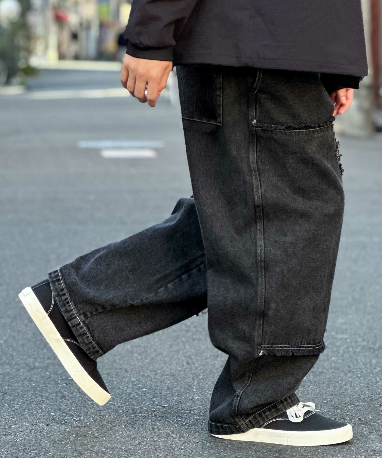 NOBLE PRODUCT ダブルニーデニムパンツ メンズ