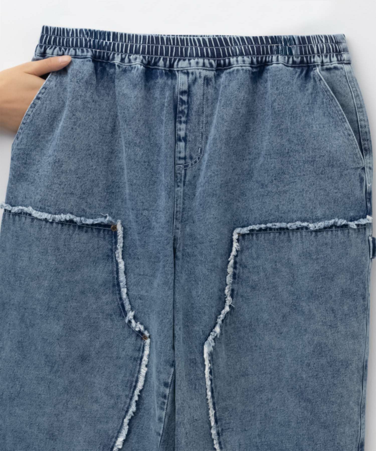 NOBLE PRODUCT ダブルニーデニムパンツ メンズ