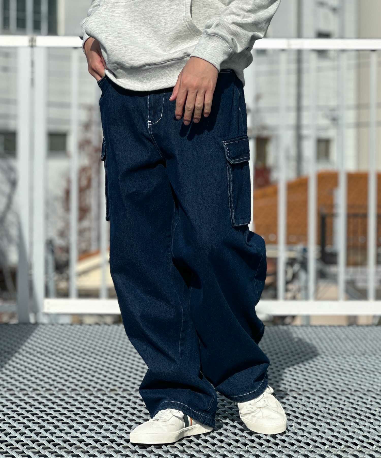 VISION STREET WEAR カラーデニムカーゴパンツ メンズ