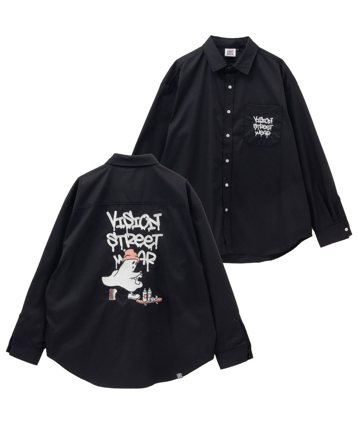 VISION STREET WEAR ゴースト刺繍シャツ メンズ