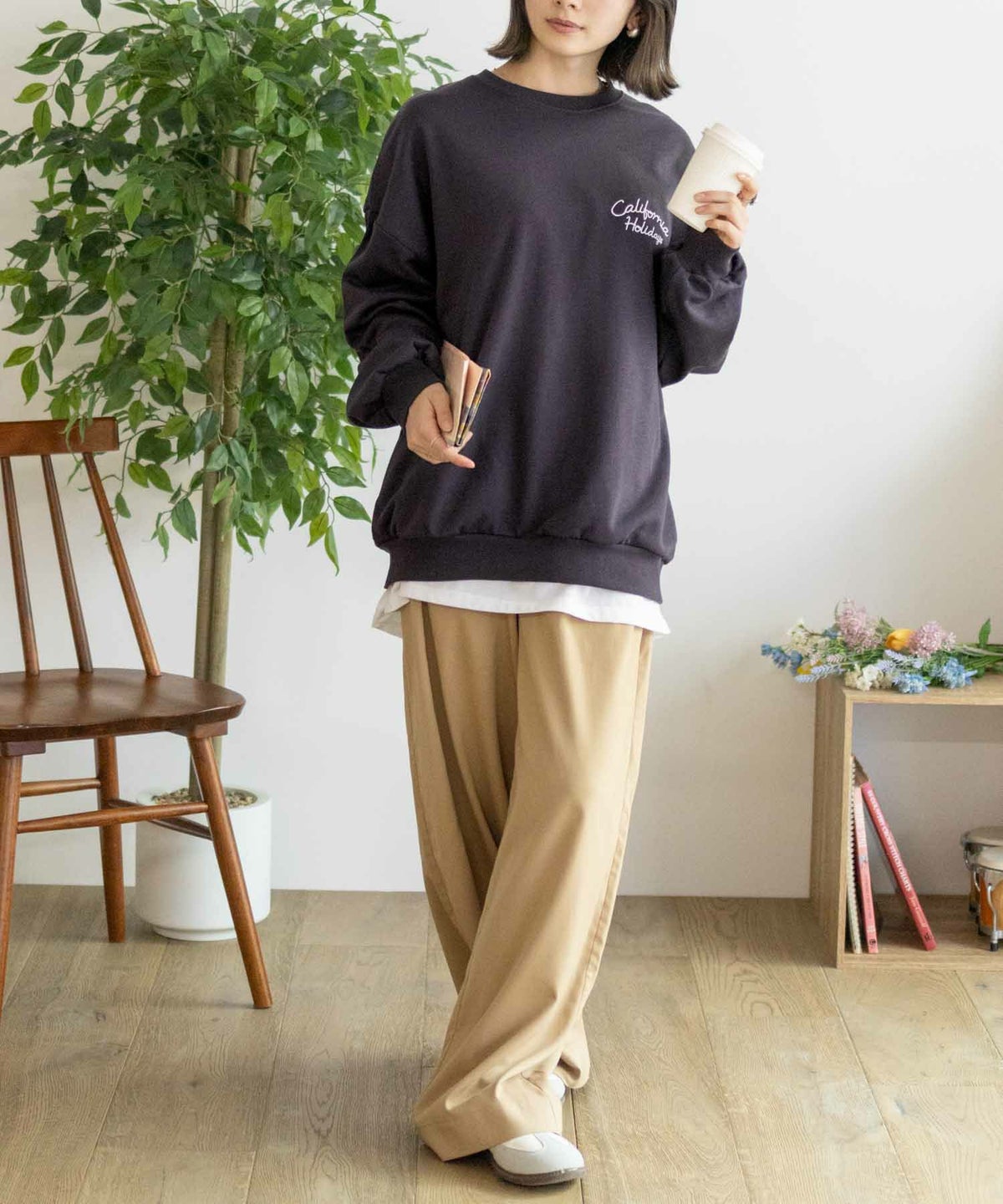 UNDERWRAPS 刺繍BIGトレーナー レディース