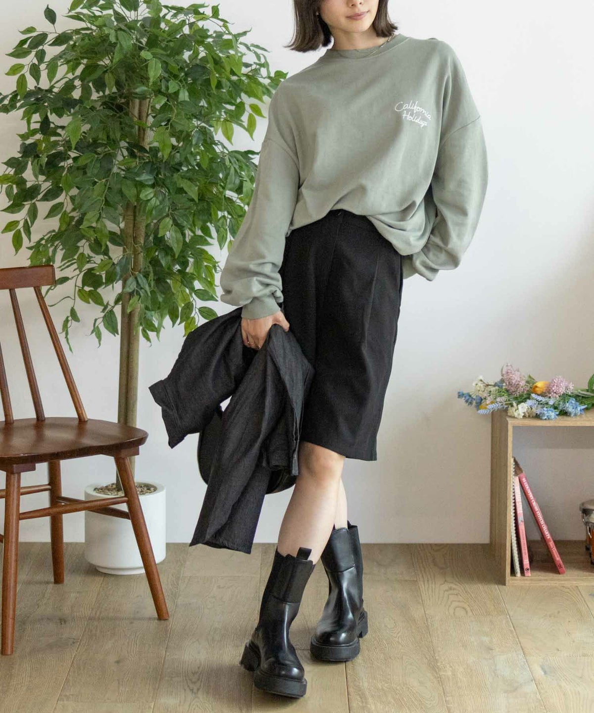 UNDERWRAPS 刺繍BIGトレーナー レディース