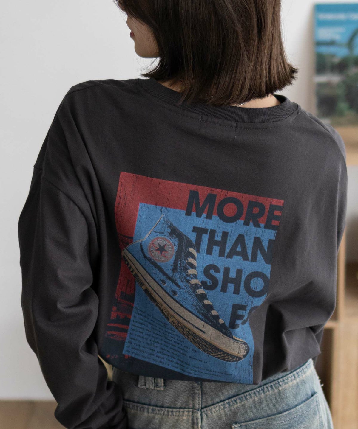 CONVERSE 天竺ピグメントライク長袖Tシャツ レディース ネコポス 対応商品