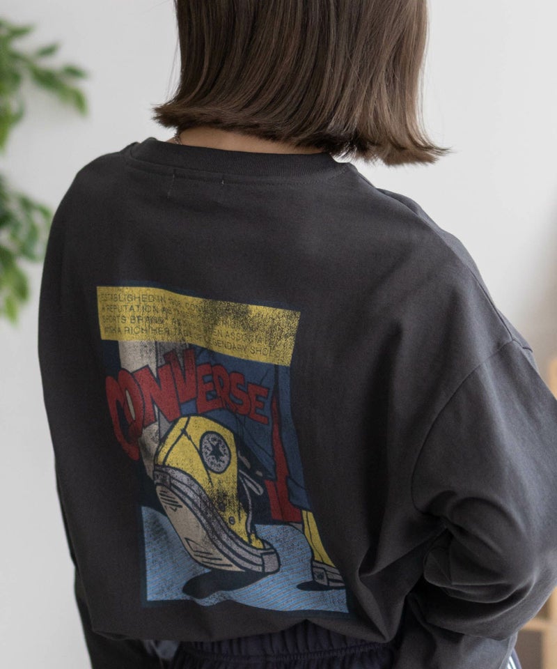 CONVERSE 天竺ピグメントライク長袖Tシャツ レディース メール便 対応商品商品画像-4