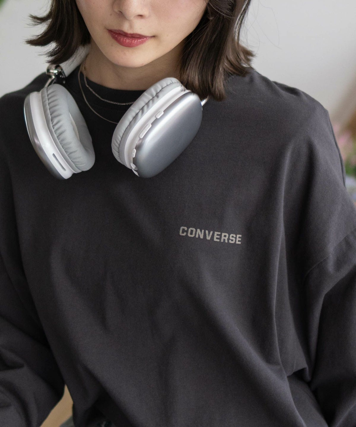 CONVERSE 天竺ピグメントライク長袖Tシャツ レディース ネコポス 対応商品